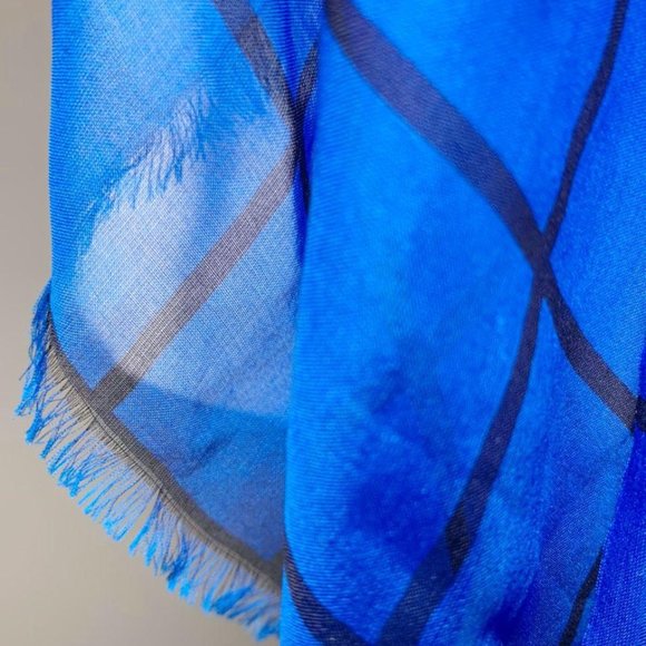 J. Crew Windowpane Gauze Scarf Wrap - Picture 3 of 3